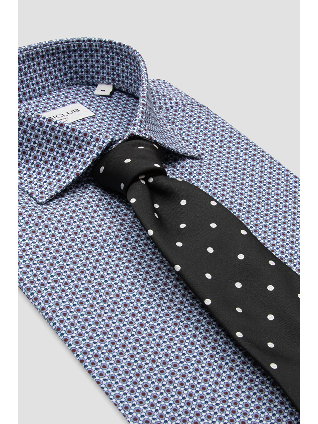 Oscar Poplin Pamuklu Slim Fit Bordo Klasik Yaka Erkek Desenli Gömlek-2