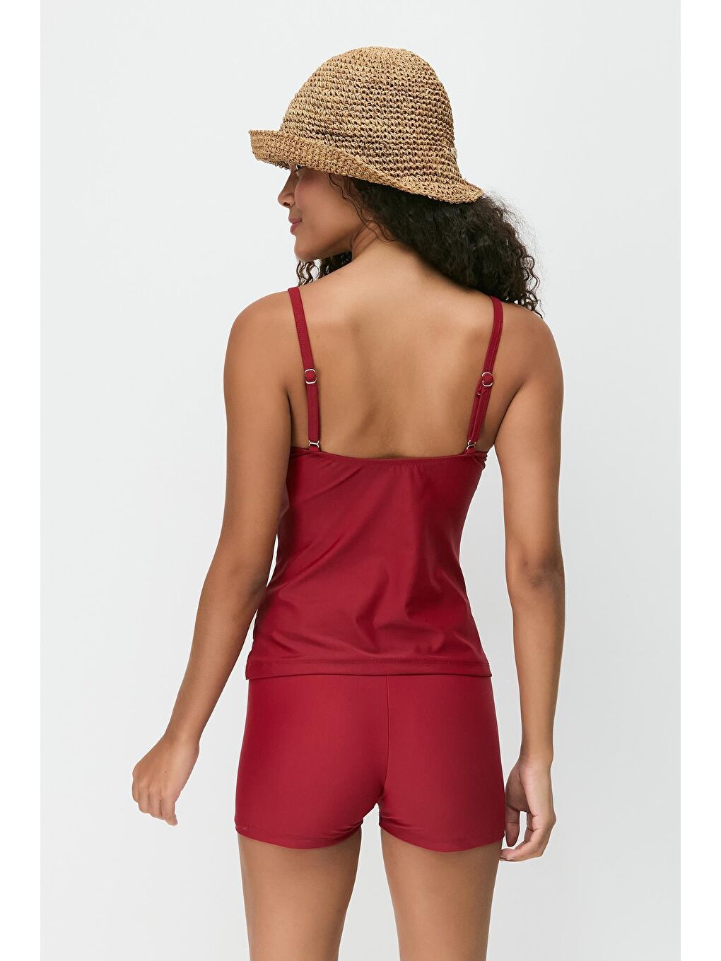 Şortlu Tankini 7749 Kırmızı/Çok Renkli-3