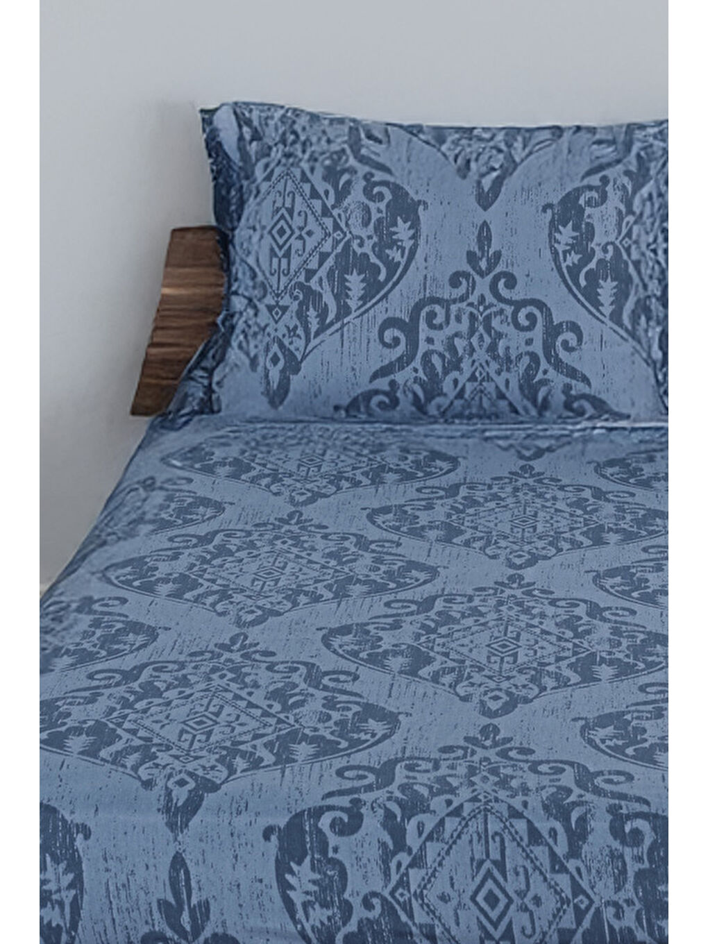 Pes Lastikli Çarşaf Seti Çift Kişilik Hitit (Kombin) Lacivert-2