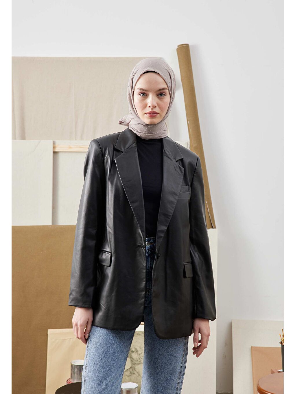 Bambu Şal Sıcak Gri-1