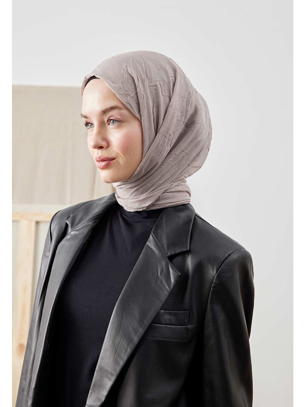 Bambu Şal Sıcak Gri-3