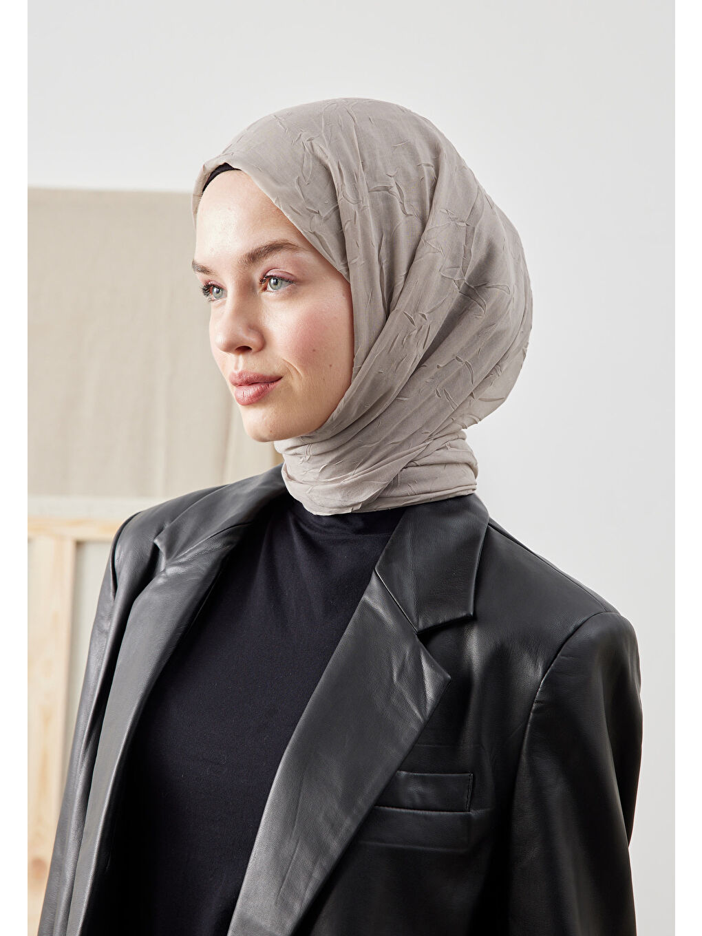 Bambu Şal Sıcak Gri-4