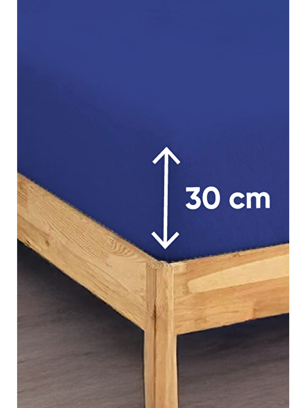 UPSTYLE Penye Lastikli Çarşaf Pamuklu Jersey Tek Kişilik 100x200cm Lacivert - 1