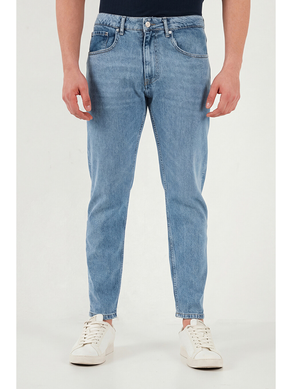 Mavi Pamuklu Normal Bel Daralan Paça Jean Pantolon 5901C701MILANO-2