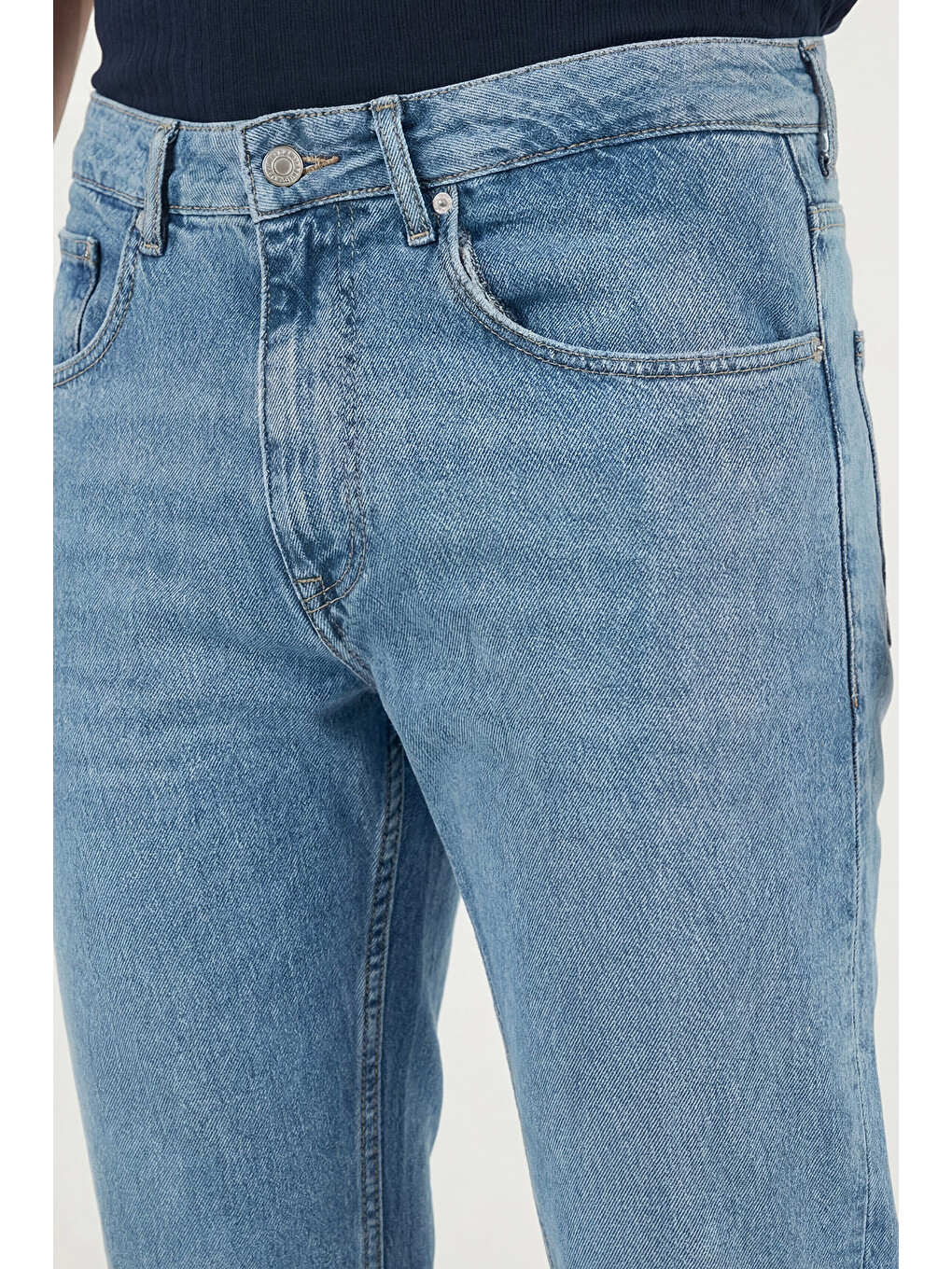 Mavi Pamuklu Normal Bel Daralan Paça Jean Pantolon 5901C701MILANO-4