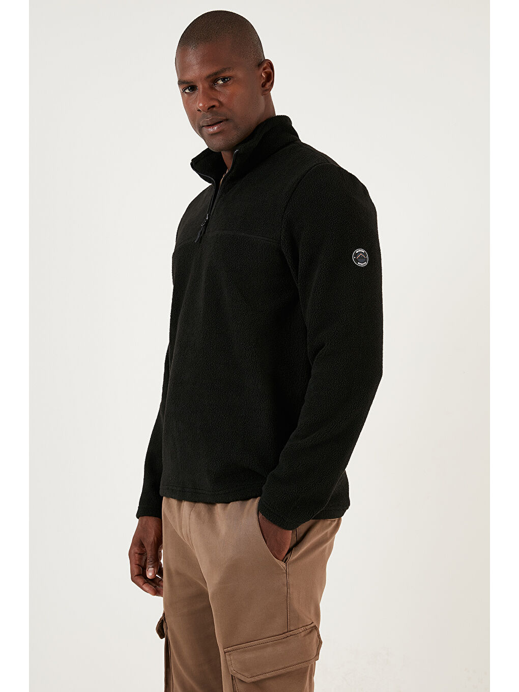 Siyah Slim Fit Yarım Fermuarlı Yumuşak Dokulu Şardonlu 2'li Paket Polar 59060011S2-3