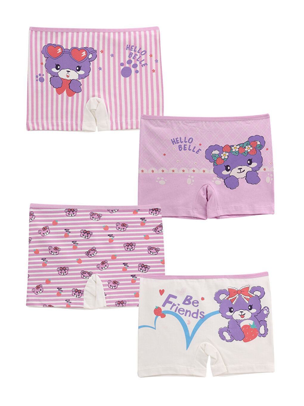 Karışık Kız Çocuk Pembe Pamuklu Boxer 5 li Paket-2