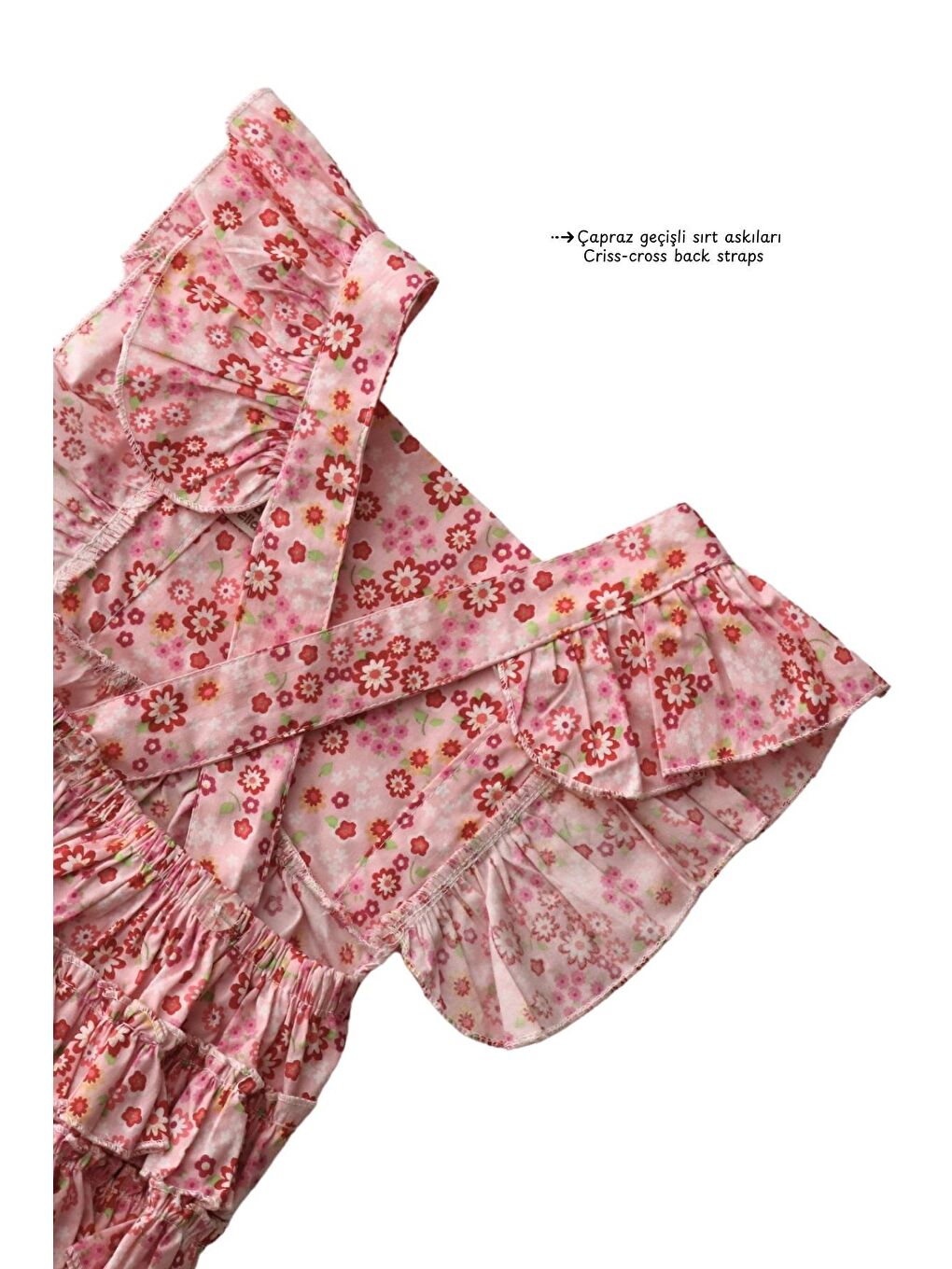 Kız Bebek Pembe Çiçekli Salopet-1