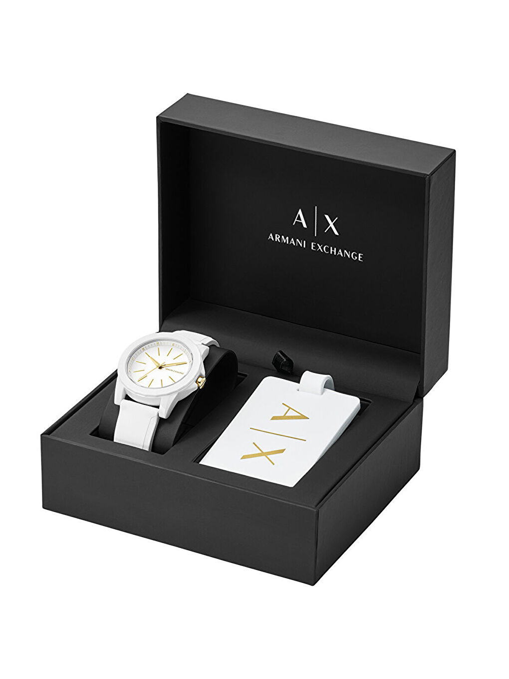 Beyaz AX7126 Kadın Set Kol Saati ve Valiz Etiketi-1
