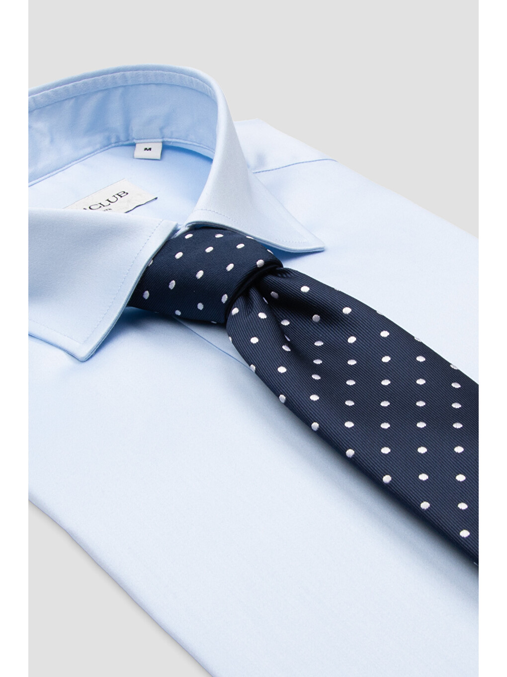 Oscar Poplin Pamuklu Slim Fit Açık Mavi Klasik Yaka Erkek Düz Gömlek-3