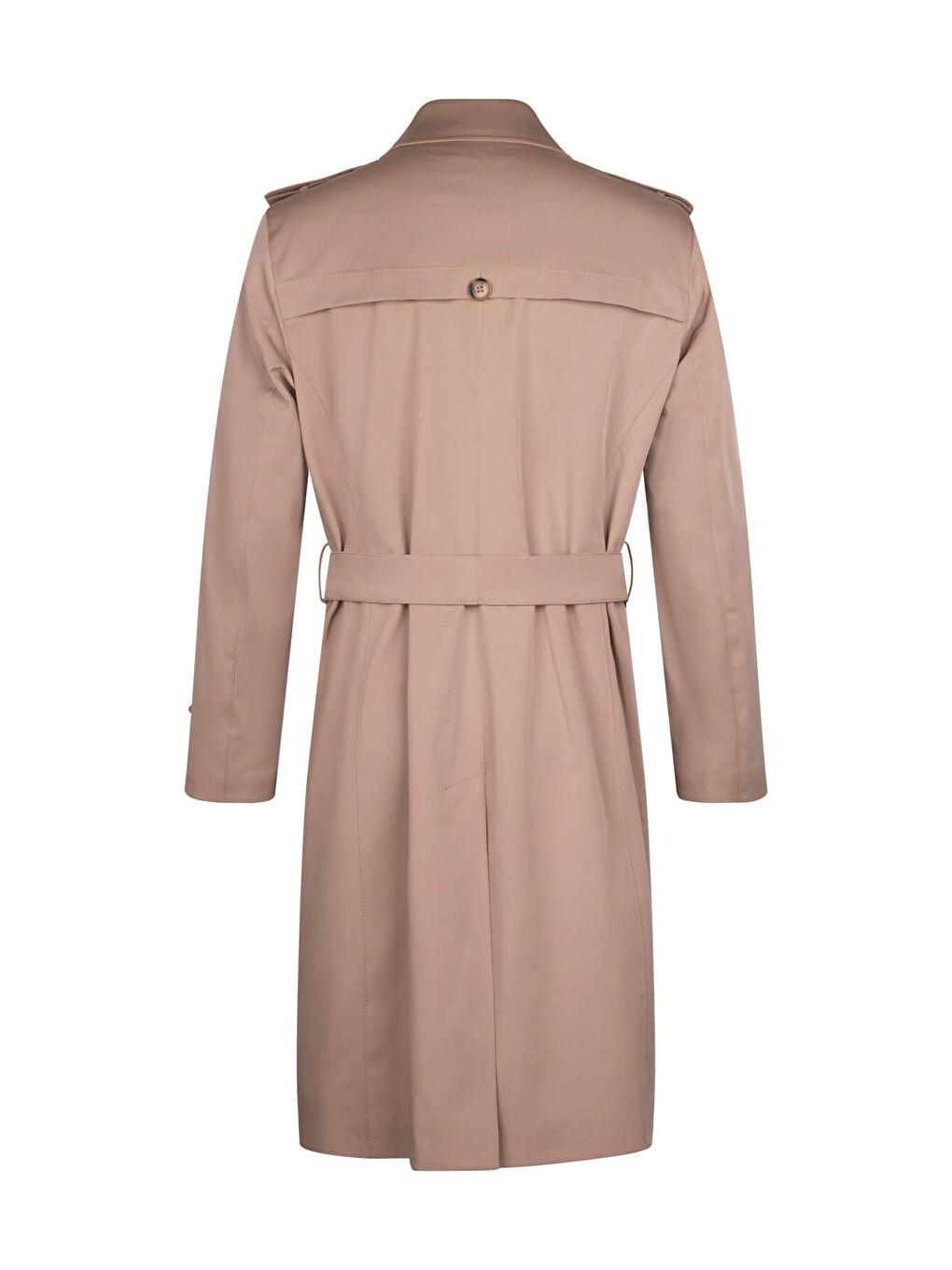 Bej Slim Fit Bebe Yaka Pamuklu Trençkot-1