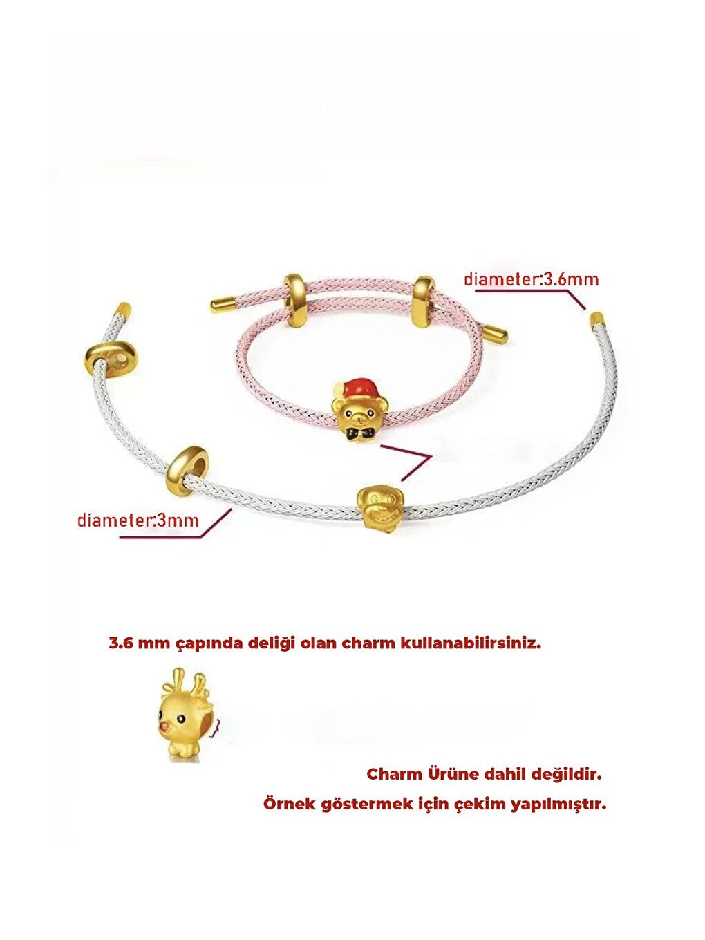 Kırmızı Ashley's Choice Ayarlanabilir İp Bileklik-4