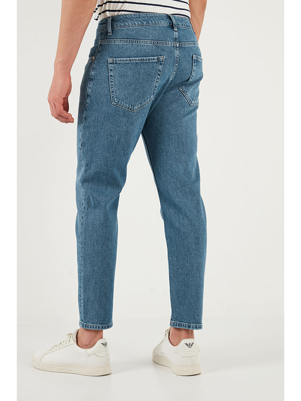 Mavi Pamuklu Normal Bel Daralan Paça Pantolon 5901C72MILANO-6