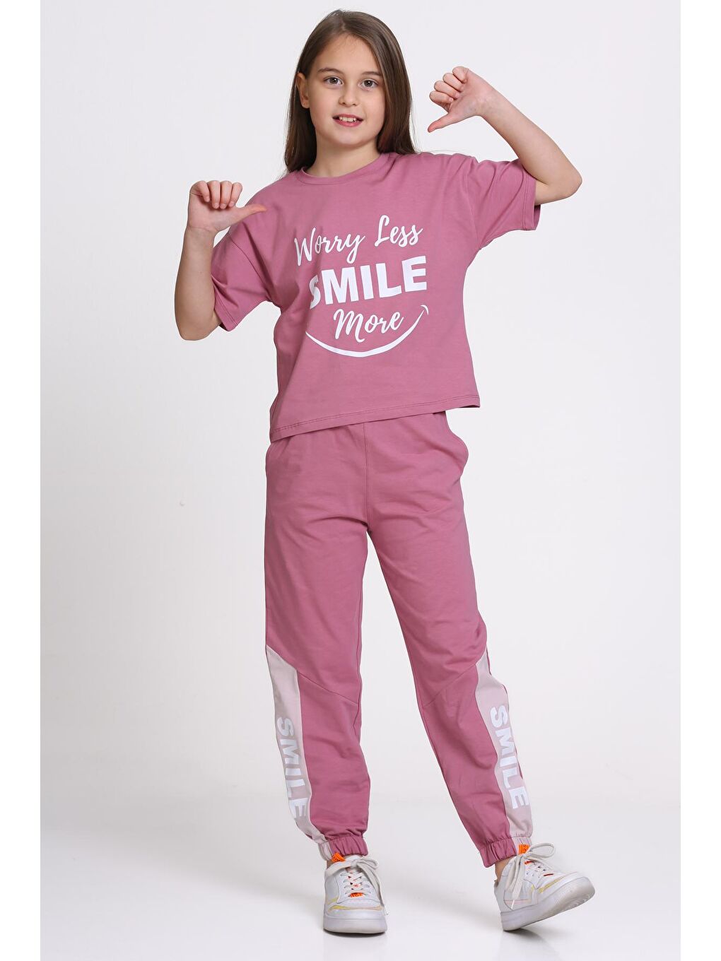 Mürdüm Wory Less Smile More Baskılı 5-9 Yaş Takım - 2442-3