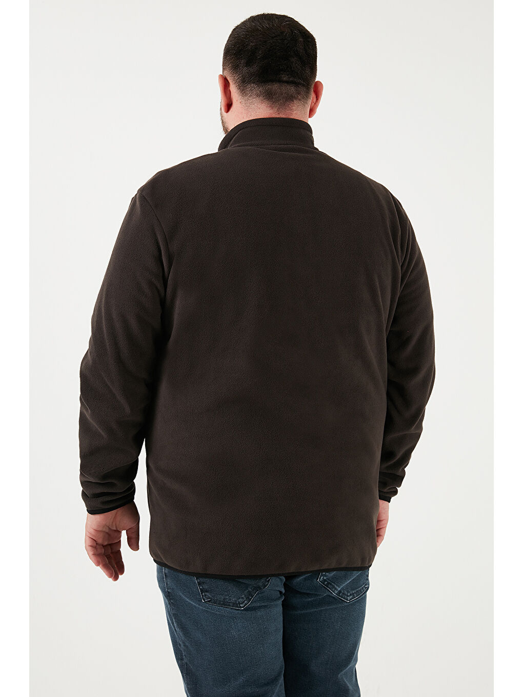 Antrasit Regular Fit Dik Yaka Fermuarlı Büyük Beden 2'li Paket Polar Hırka 5906028BS2-4