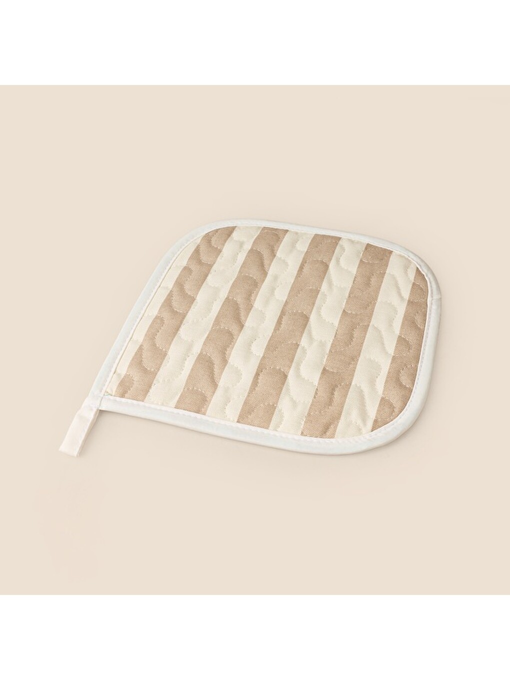 Soft Riga Fırın Eldiveni ve Tutaç Set - Bej / Ekru - 17x28 cm + 20x20 cm-3