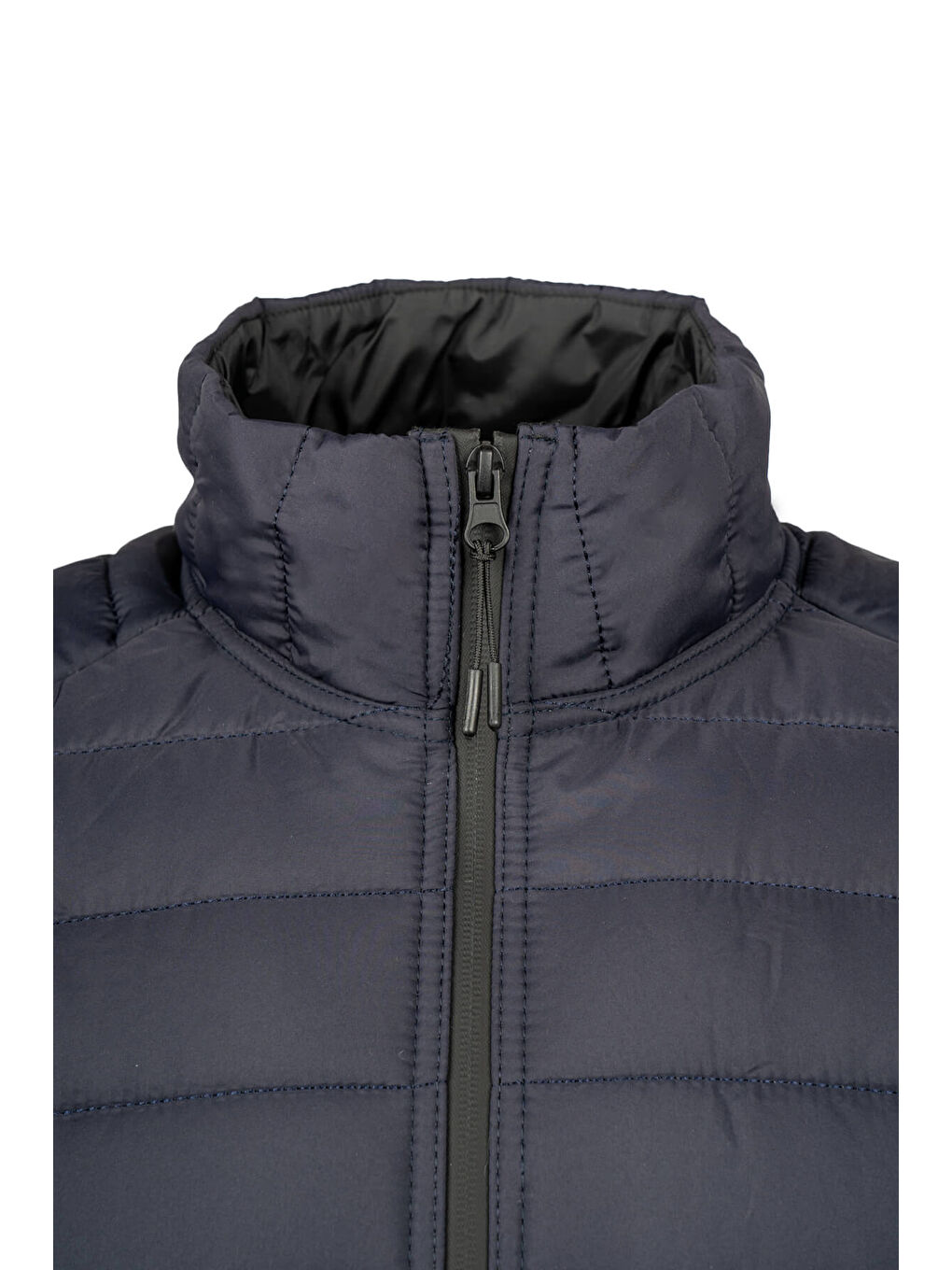 Lacivert Regular Fit Hakim Yaka Şişme Mont-2