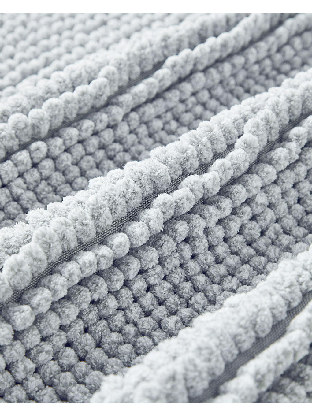 Paige Polyester Kırçıllı Makarna Banyo Paspası Seti 60x90 + 40x60 cm Açık Gri-2