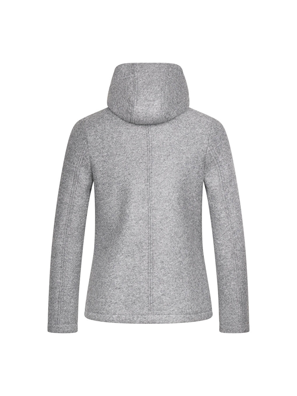 Gri Regular Fit Hakim Yaka Kapüşonlu Yünlü Kaşe Mont-1