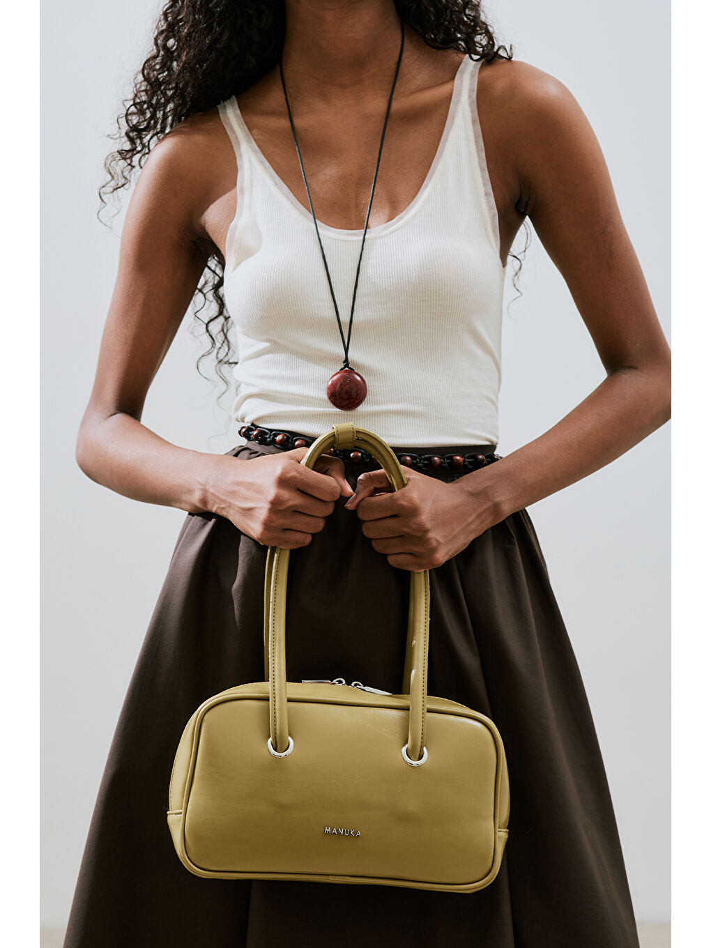 Bej Kyomı Bowling Çanta Olıve-1