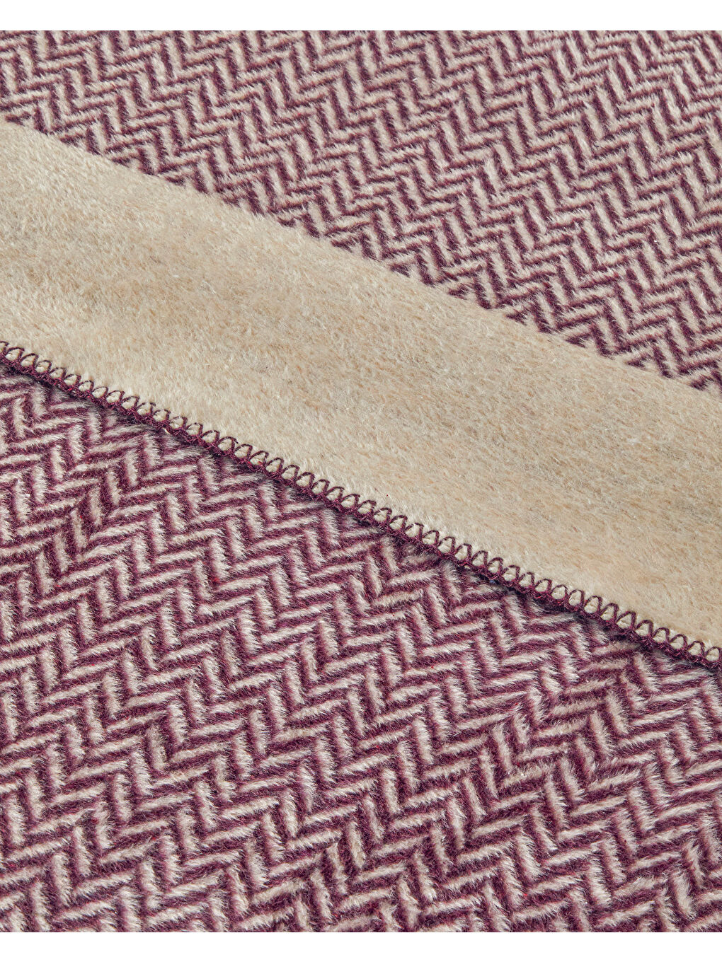 Modern Chevron Akrilik Çift Kişilik Battaniye 200x220 cm Mürdüm-2