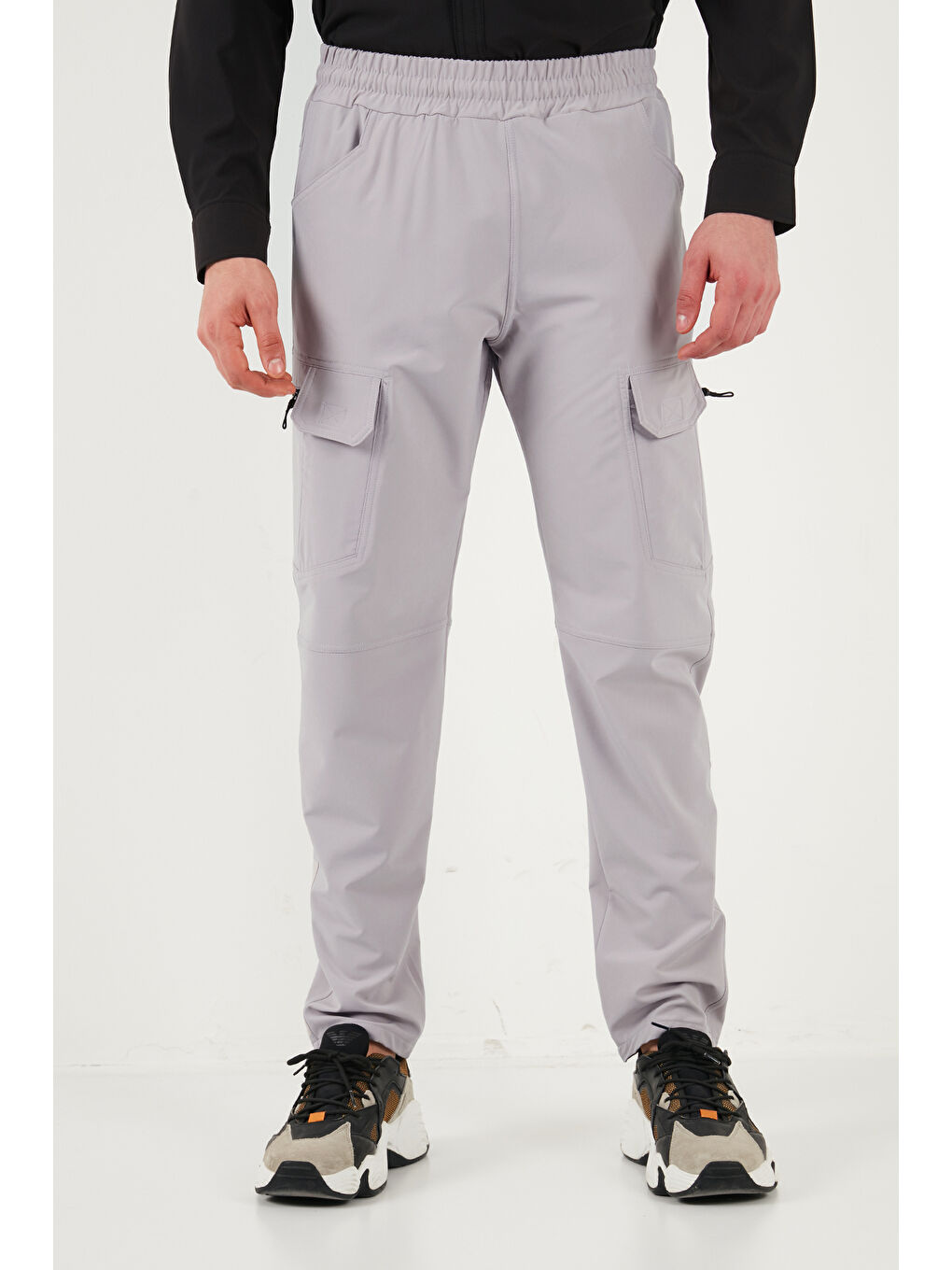 Gri Normal Bel Dar Paça Su İtici Trekking ve Kurye Pantolon 693719-1