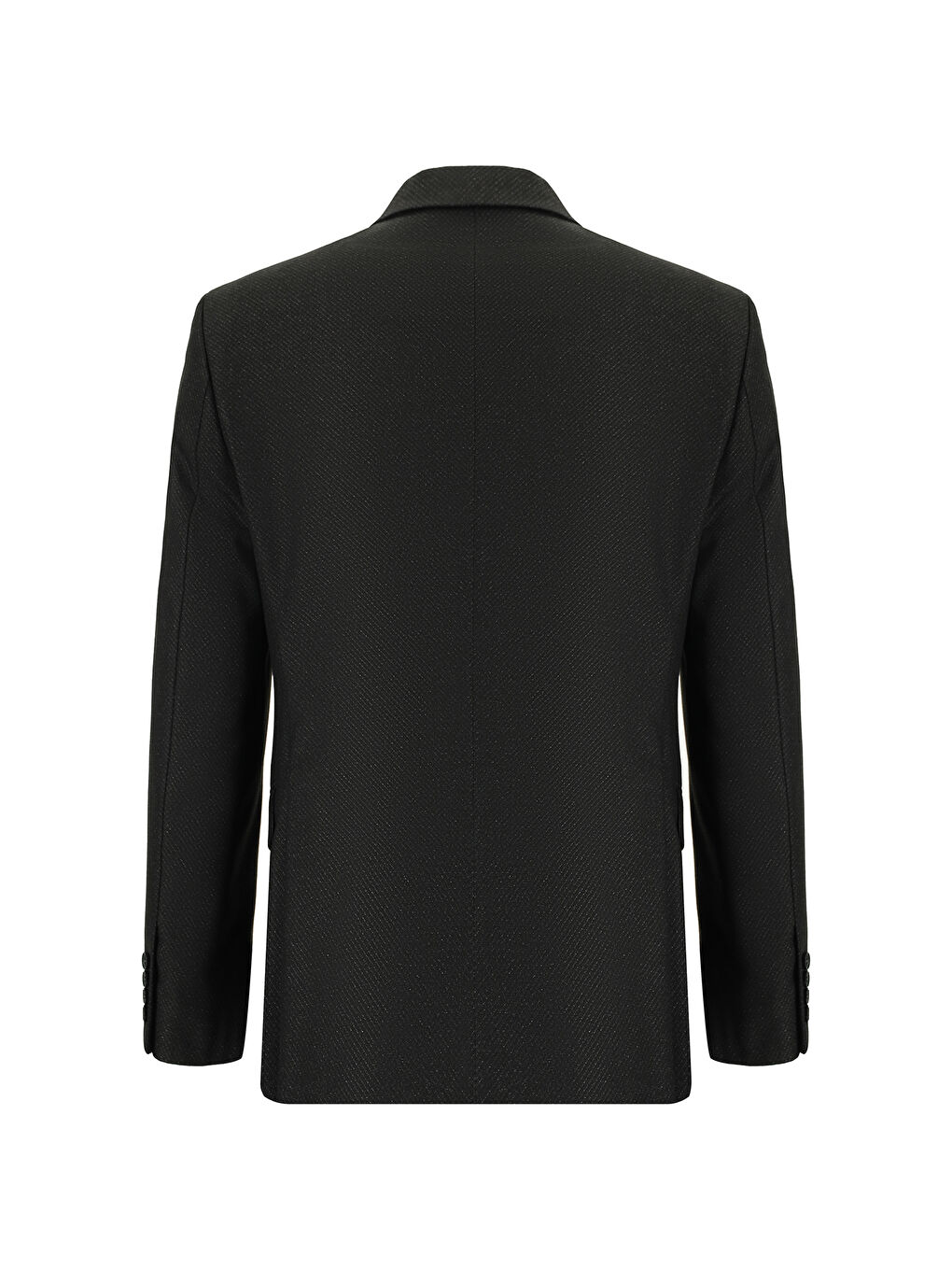 Antrasit Slim Fit Dar Kesim Desenli Kruvaze Takım Elbise-2