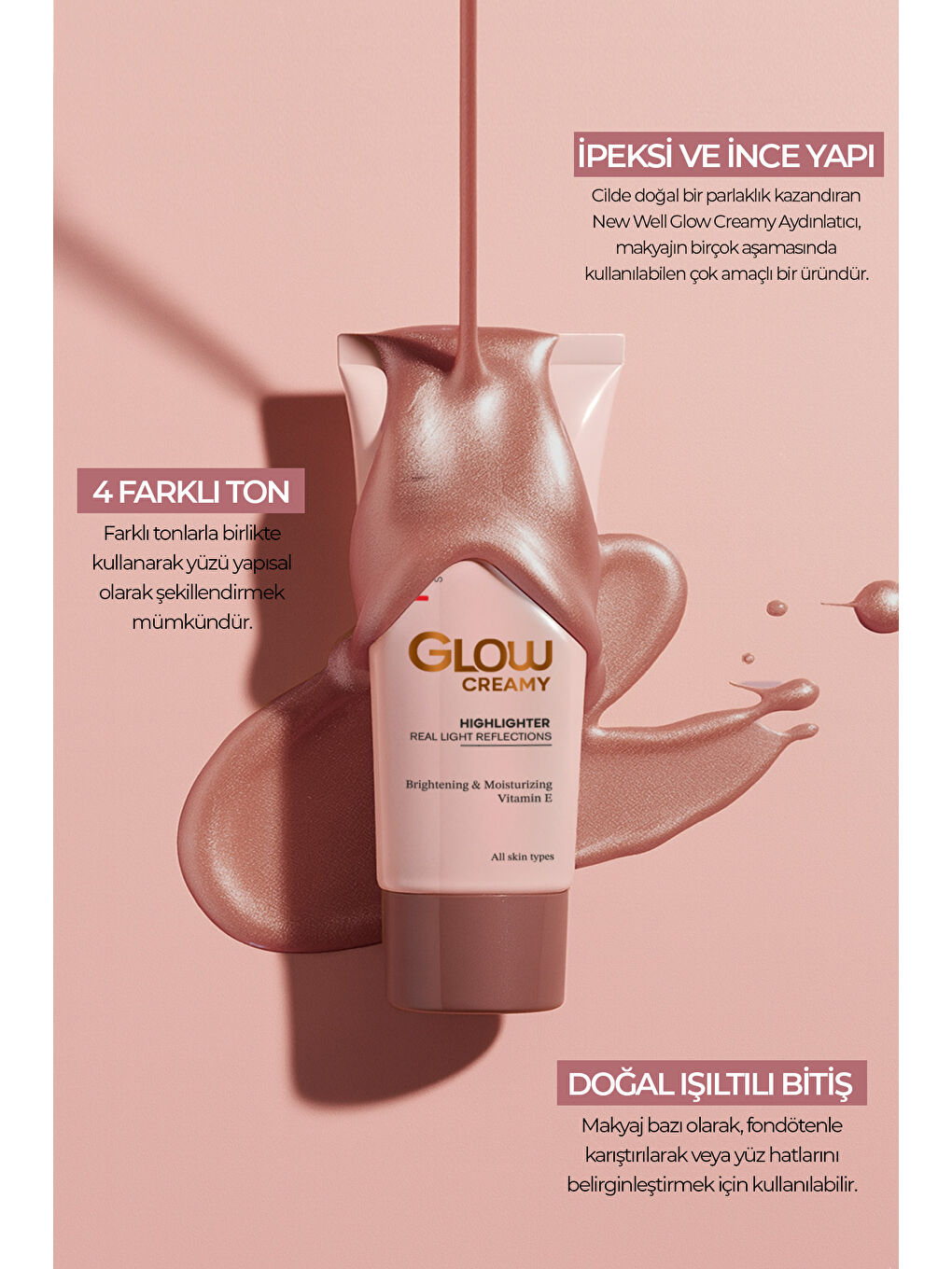 Glow Creamy Highlighter Doğal Işıltılı Krem Aydınlatıcı 30 ML Sunstone 02-1