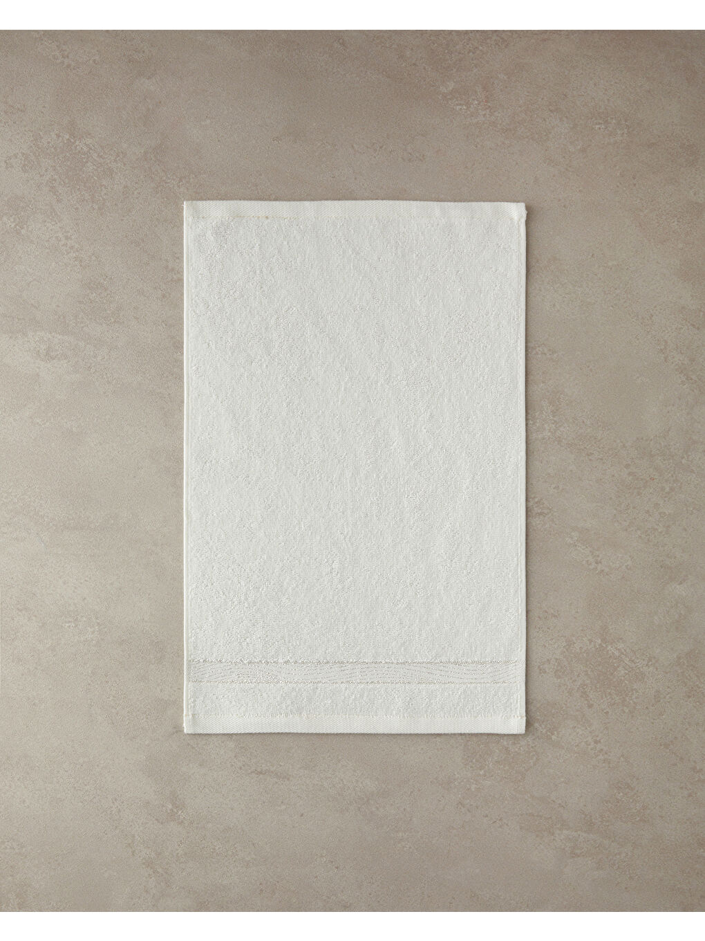 Glitter Wave Pamuklu Yüz Havlusu Seti Ekru-1