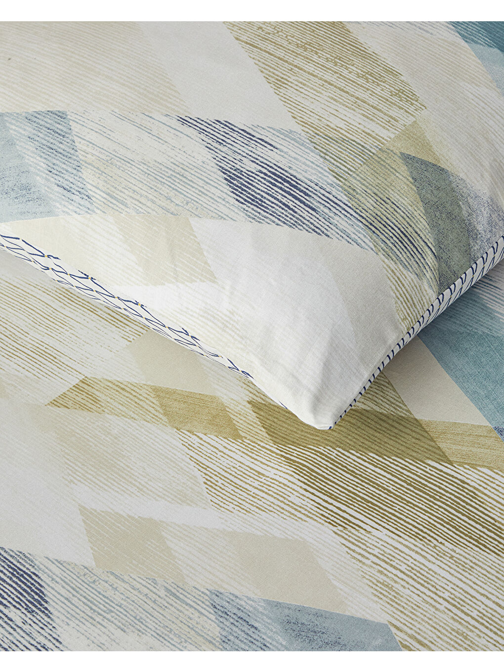 Modern Argyle Pamuklu Ranforce Çift Kişilik Nevresim Takımı 200x220 cm Mavi-3