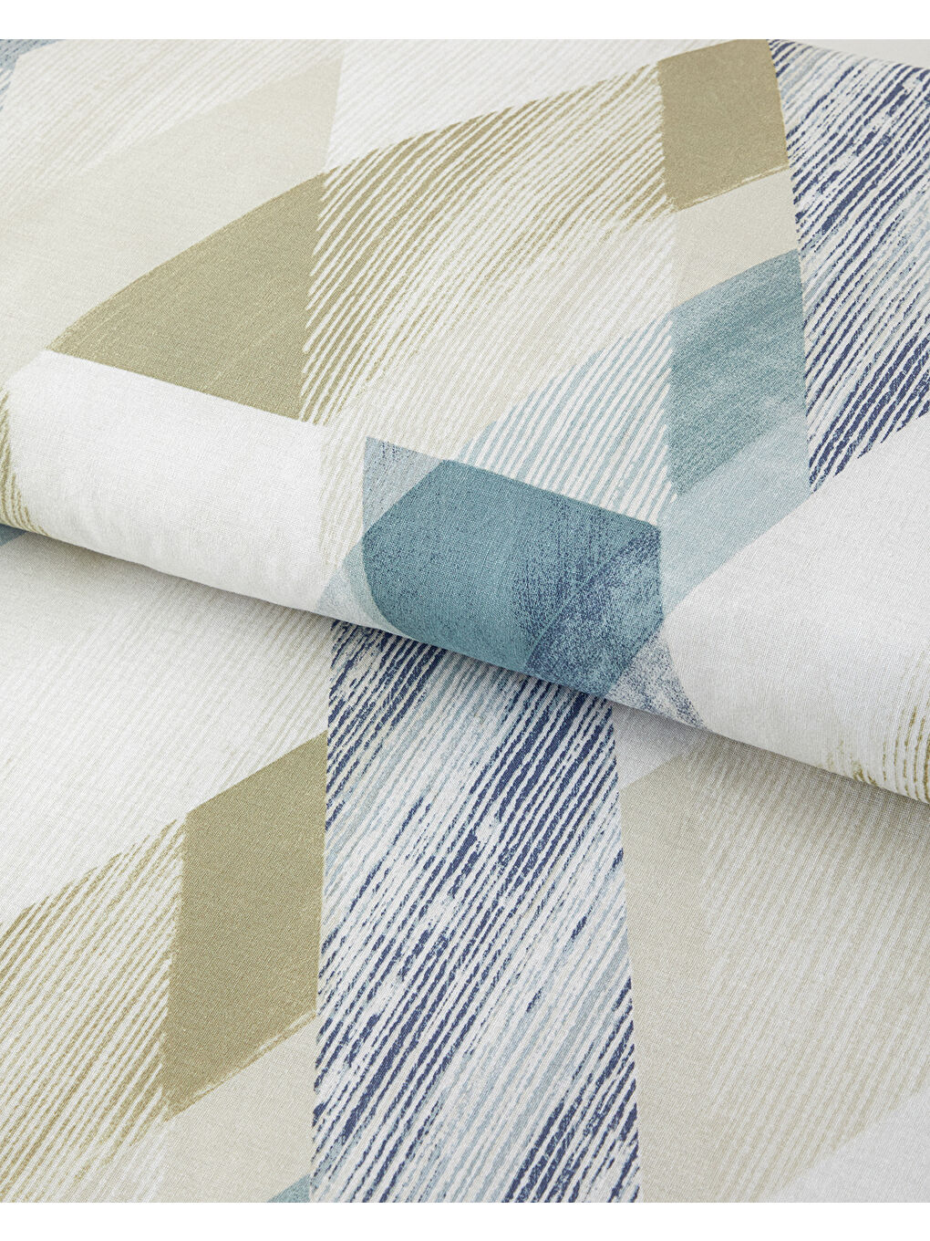 Modern Argyle Pamuklu Ranforce Çift Kişilik Nevresim Takımı 200x220 cm Mavi-4