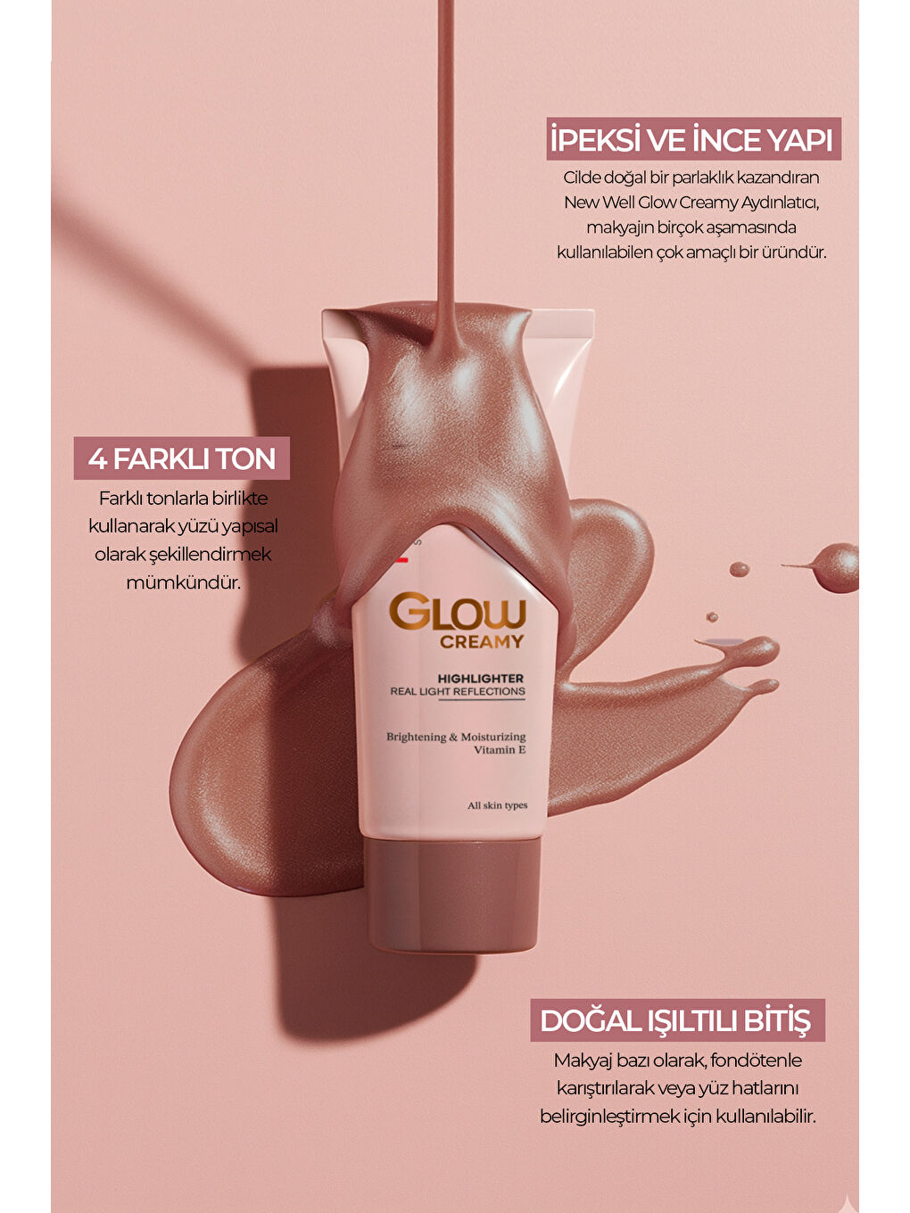 Glow Creamy Highlighter Doğal Işıltılı Krem Aydınlatıcı 30 ML Carnelian 03-1