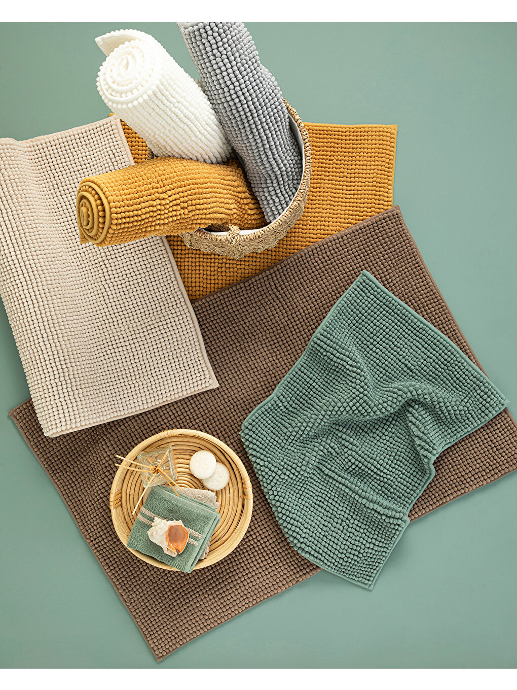 Paige Makarna Banyo Paspası Yeşil-4