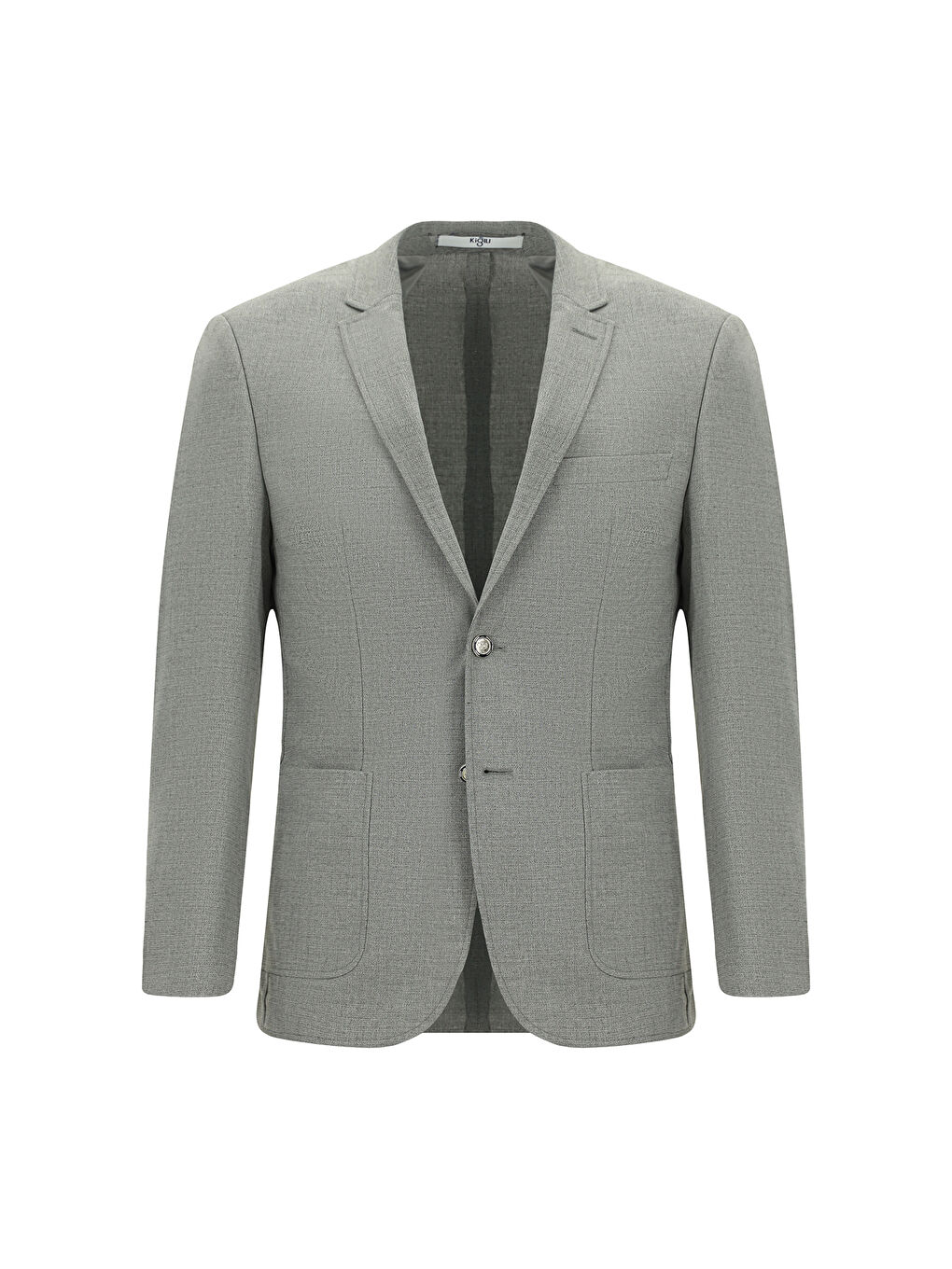 Gri Super Slim Fit Ekstra Dar Kesim Desenli Beli Lastikli İpli Spor Takım Elbise-1