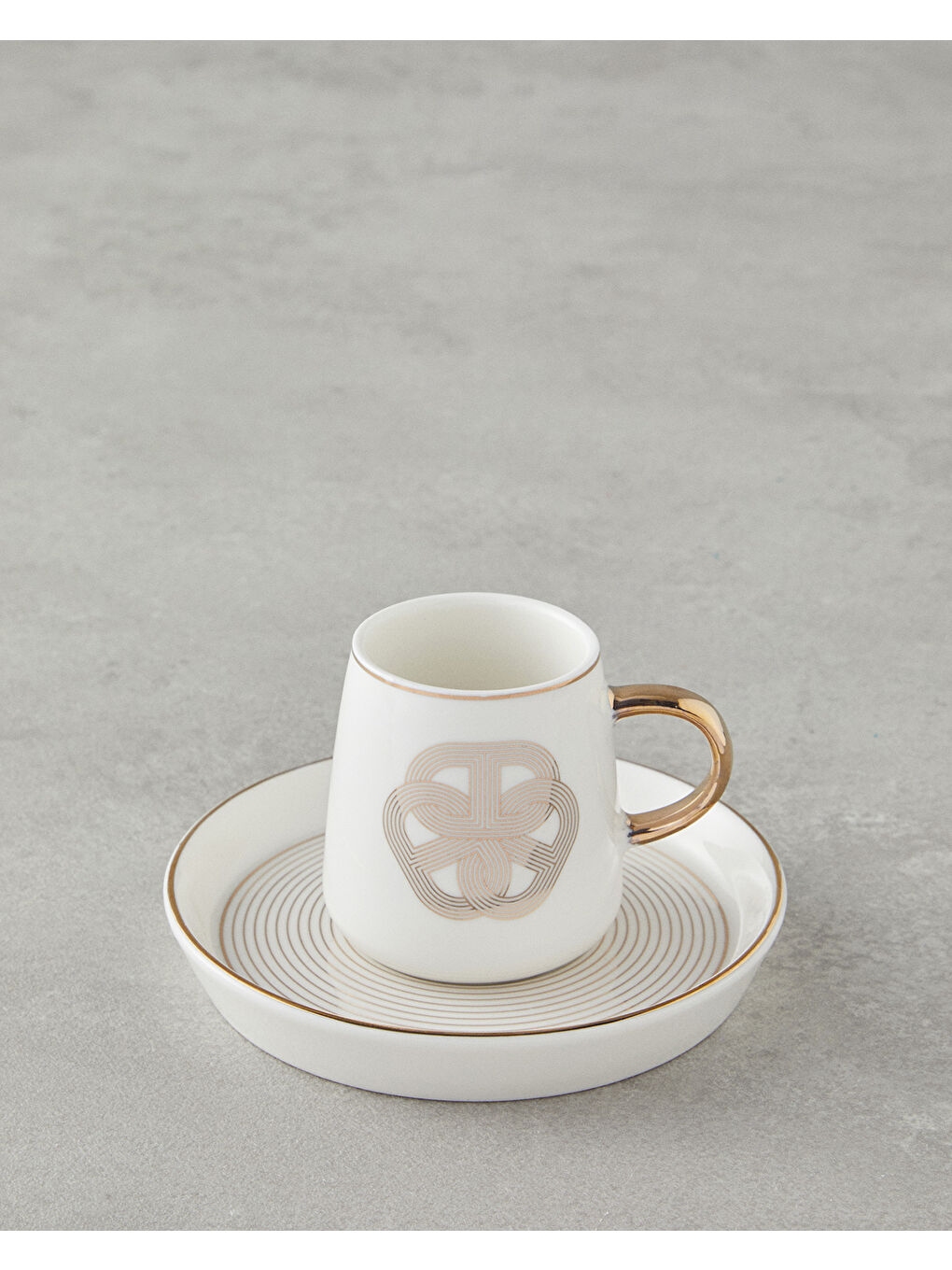 Sarı Cladars Porselen 4 Parça 2 Kişilik Kahve Fincan Takımı 90 ml Gold-2