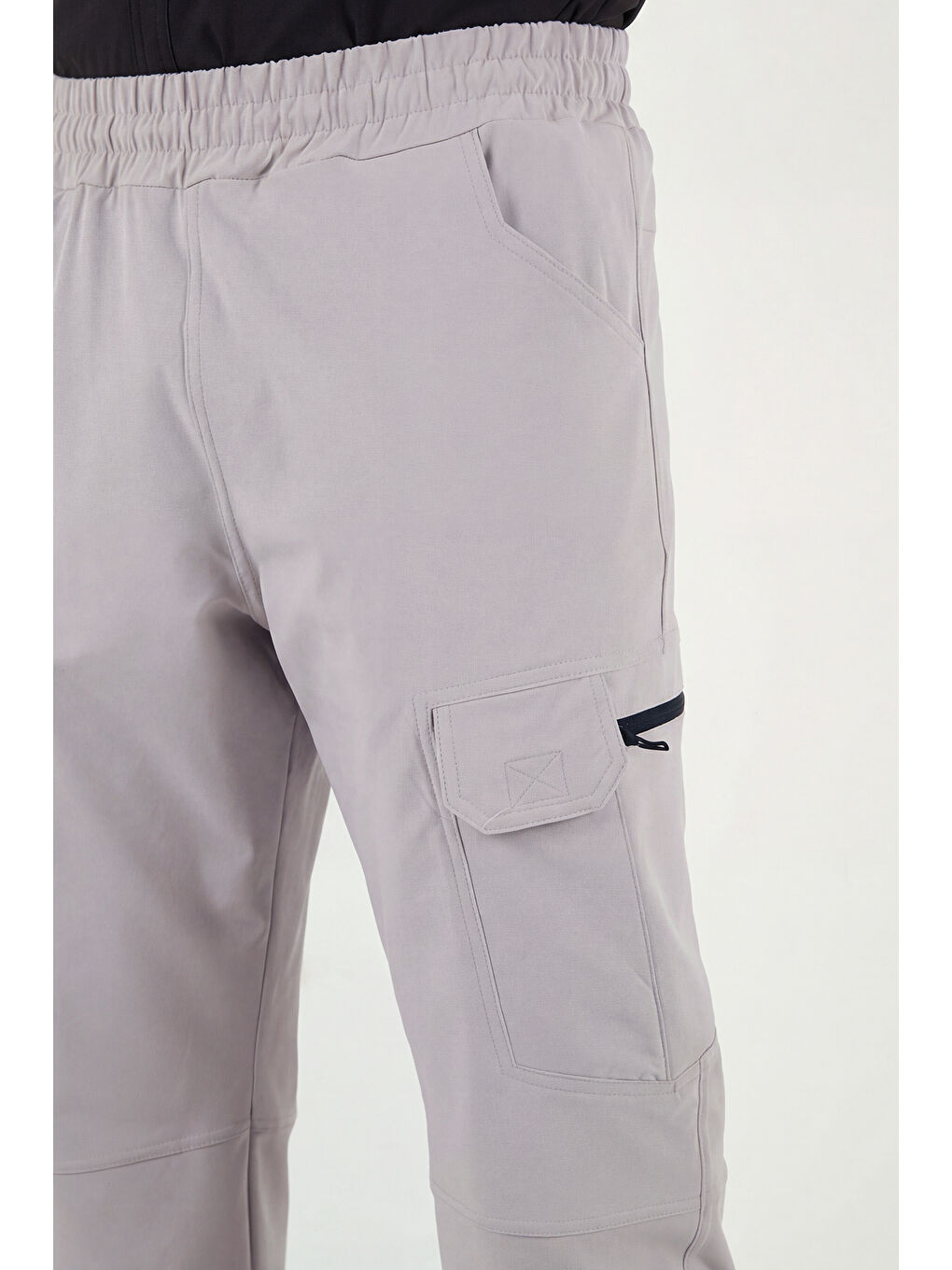 Gri Normal Bel Dar Paça Su İtici Trekking ve Kurye Pantolon 693719-5