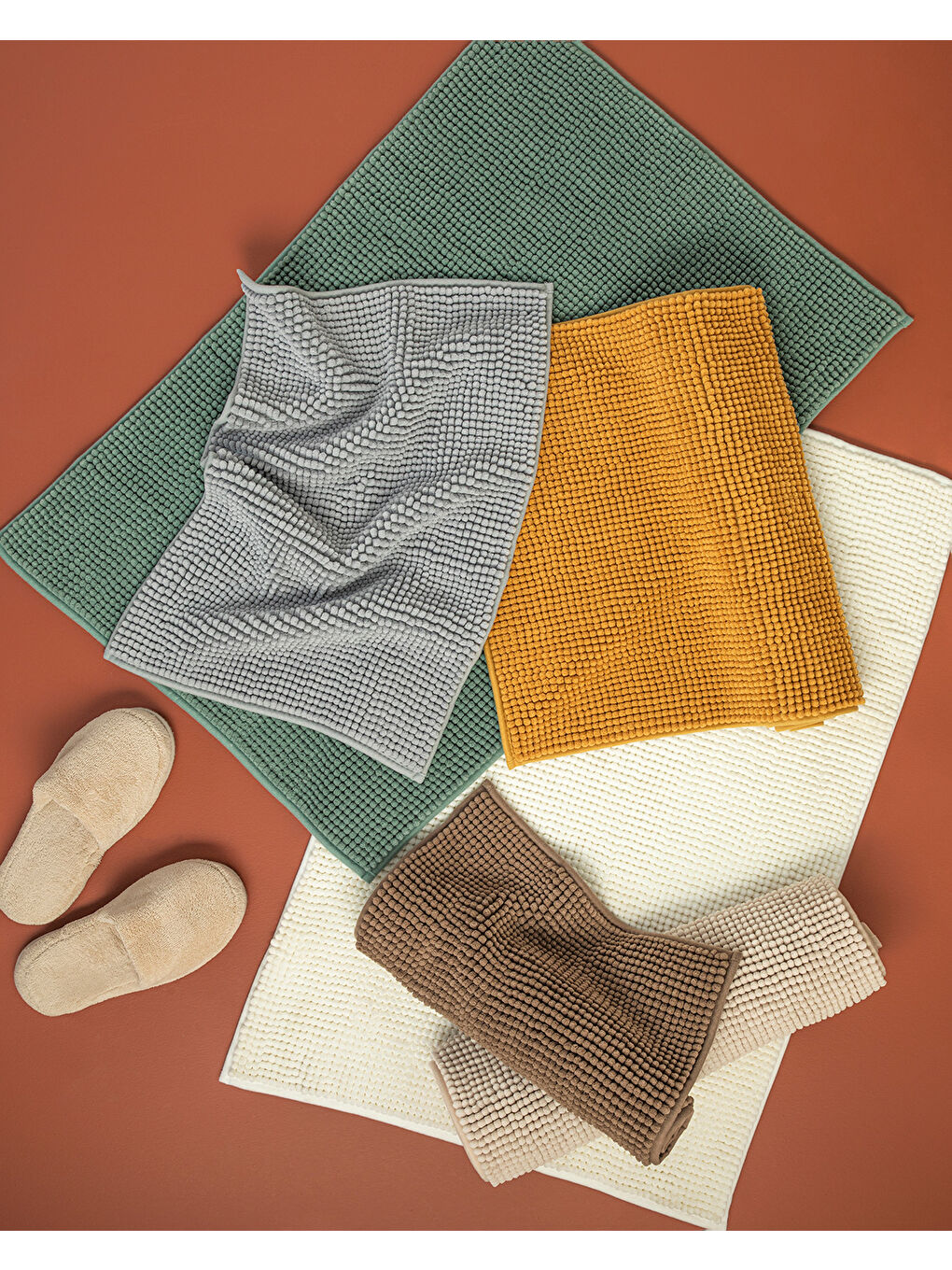 Kahverengi Paige Makarna Banyo Paspası Seti Kahve-3