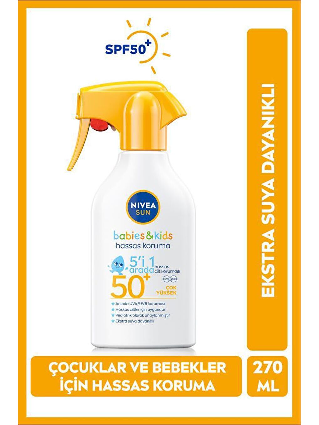 NIVEA Şeffaf Baby Bebek ve Çocuklar İçin Güneş Spreyi 270 ml SPF50