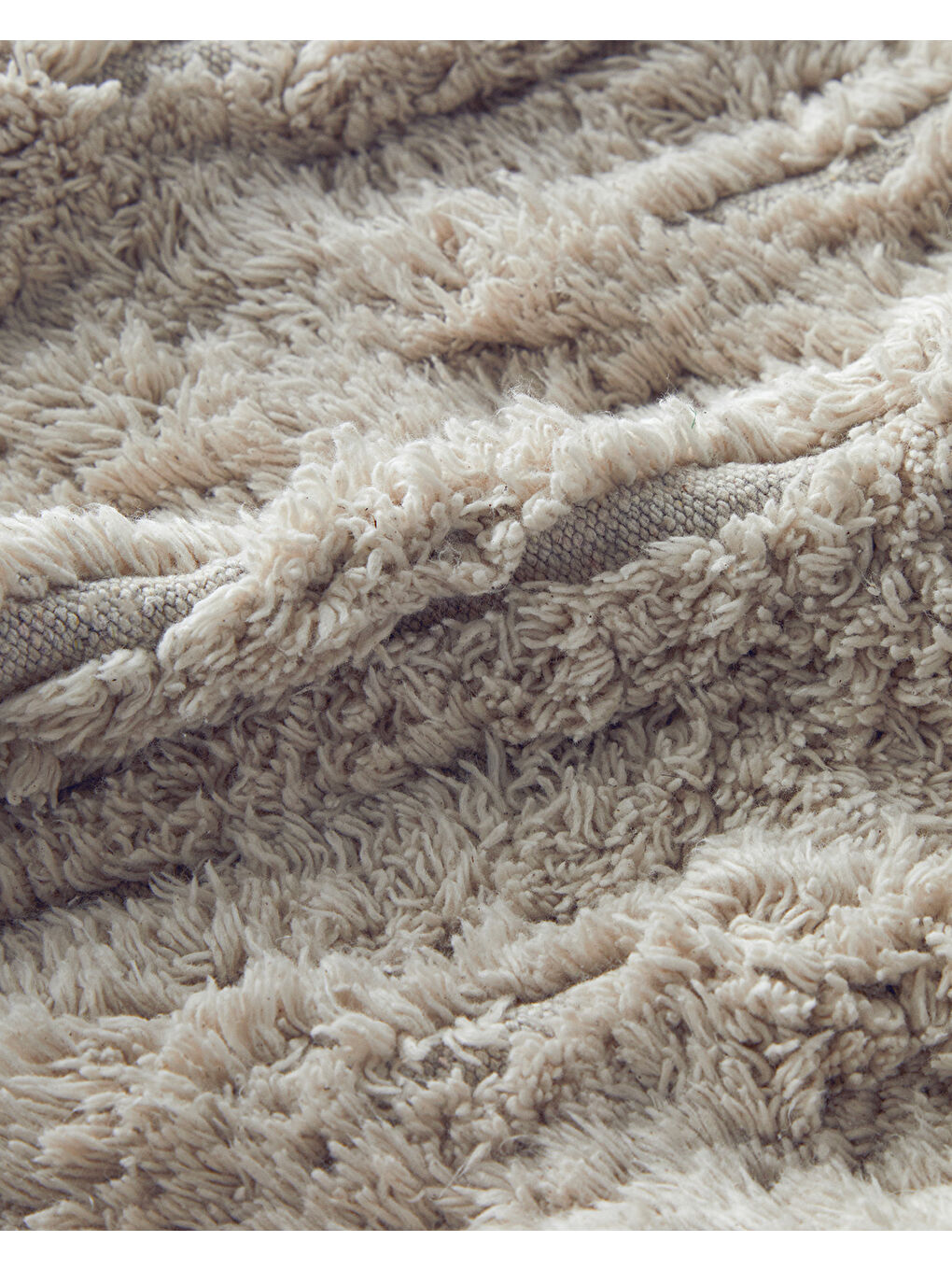 Tassel Check Pamuklu Püsküllü Banyo Paspası Bej-2