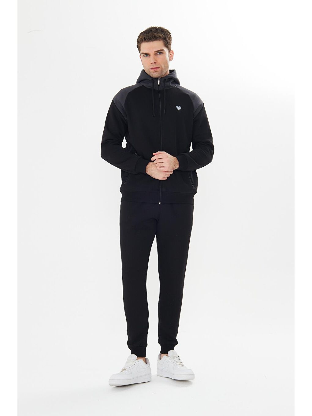 Siyah Şardonlu 3 Iplik Kışlık Eşofman Takımı 5723-S-2