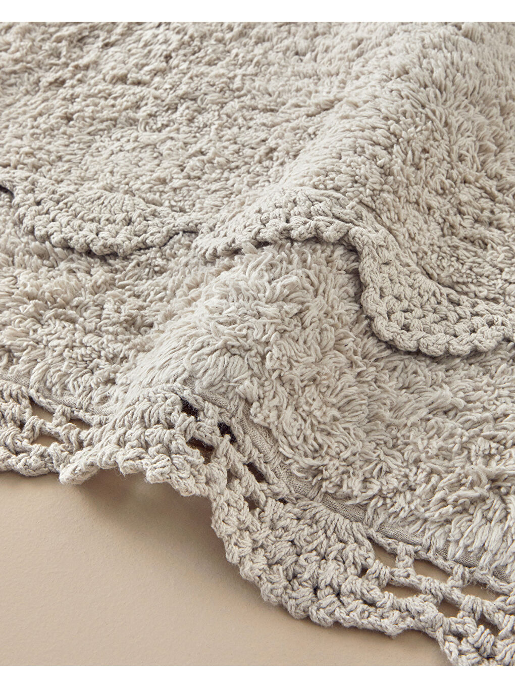 Romantic Pamuklu Banyo Paspası Seti Bej-1