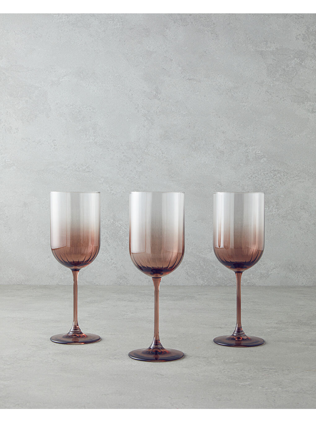 Kahverengi Bronze Cam 3'lü Kadeh 410 ml Kahve