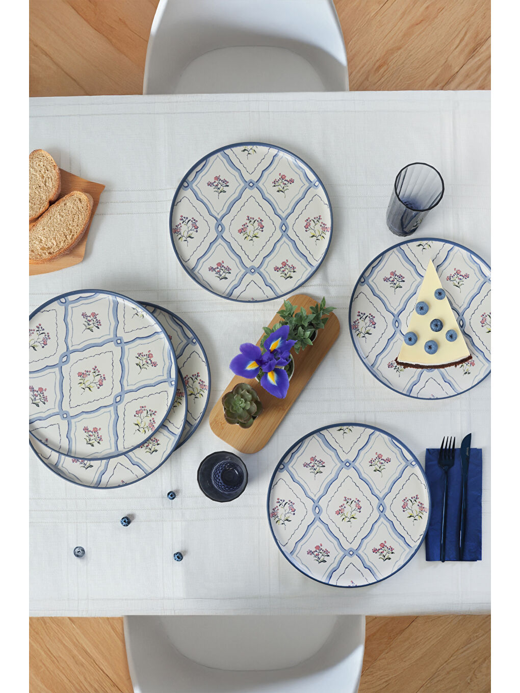 Karışık Floral Waves Nordic Servis Tabağı 28 Cm 6 Adet-1