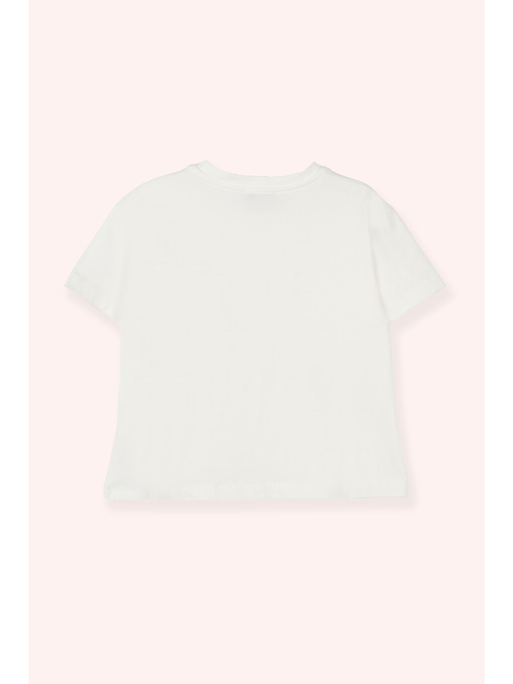 Kız Çocuk Cep Detaylı T-Shirt Ekru-2