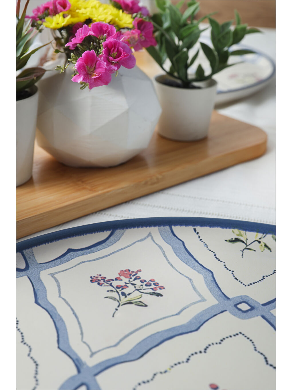 Karışık Floral Waves Nordic Servis Tabağı 28 Cm 6 Adet-3