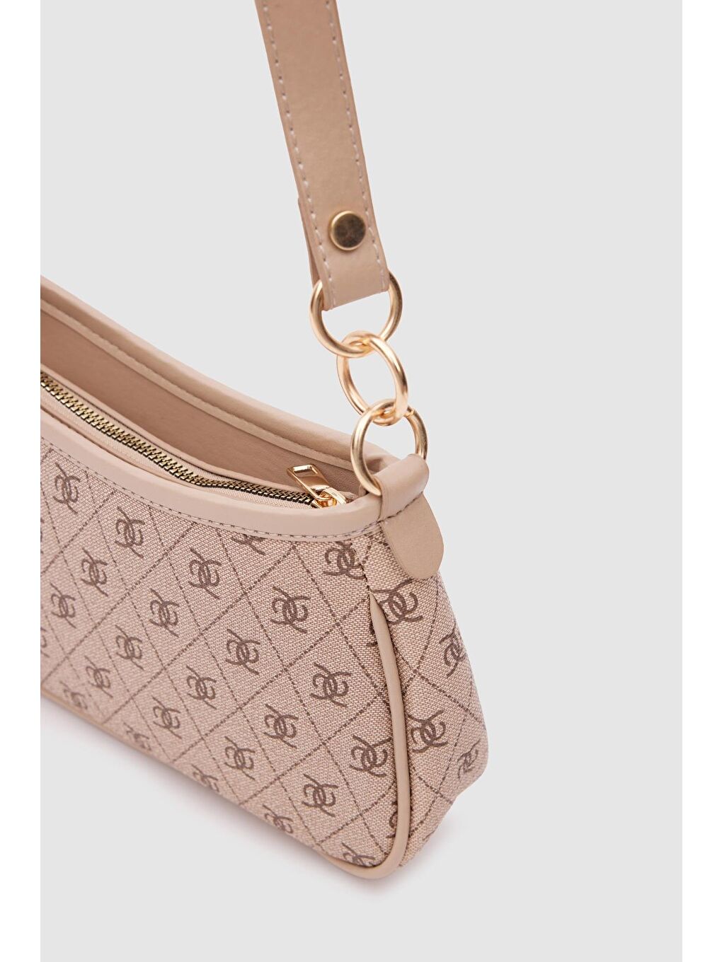 Farme Monogram Bej Baget Ve Çapraz Çanta-10