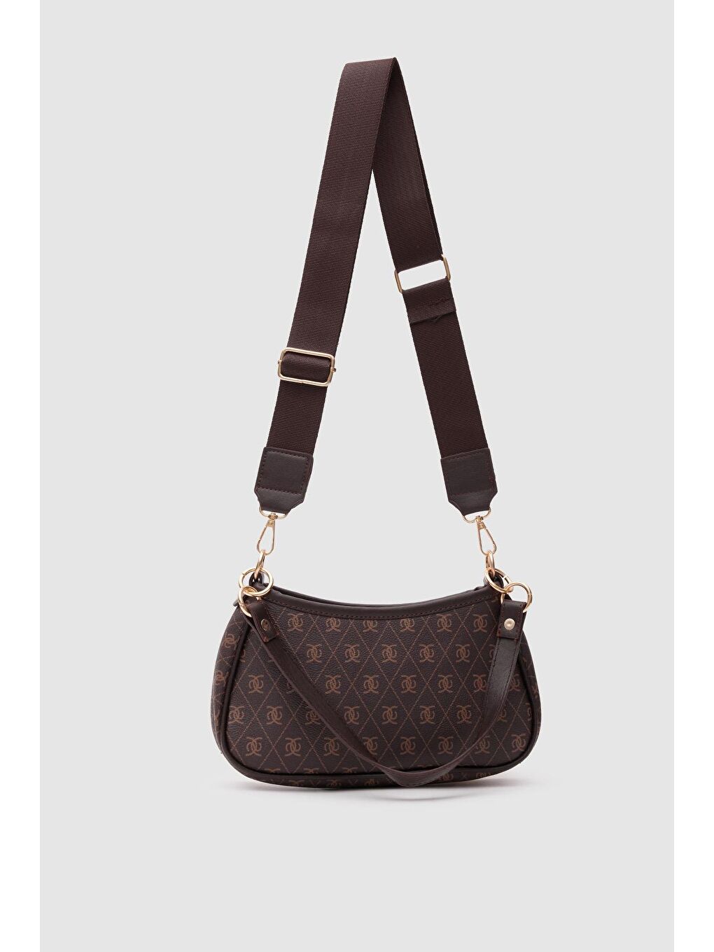Farme Monogram Kahverengi Baget Ve Çapraz Çanta-5