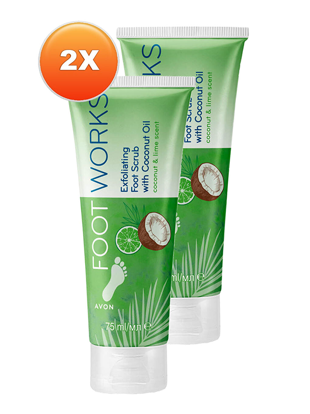 AVON Renksiz Footworks Hindistan Cevizi ve Misket Limonu Özlü Ayak için Scrub 75 Ml. İkili Set - 1