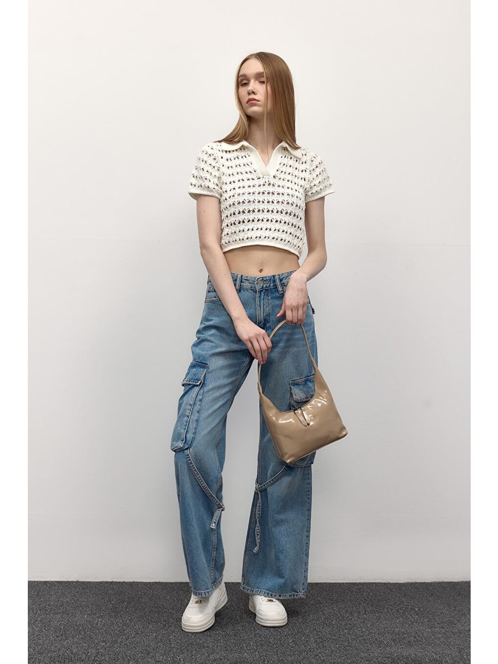 Pamuel Rugan Bej Baget Çanta-6