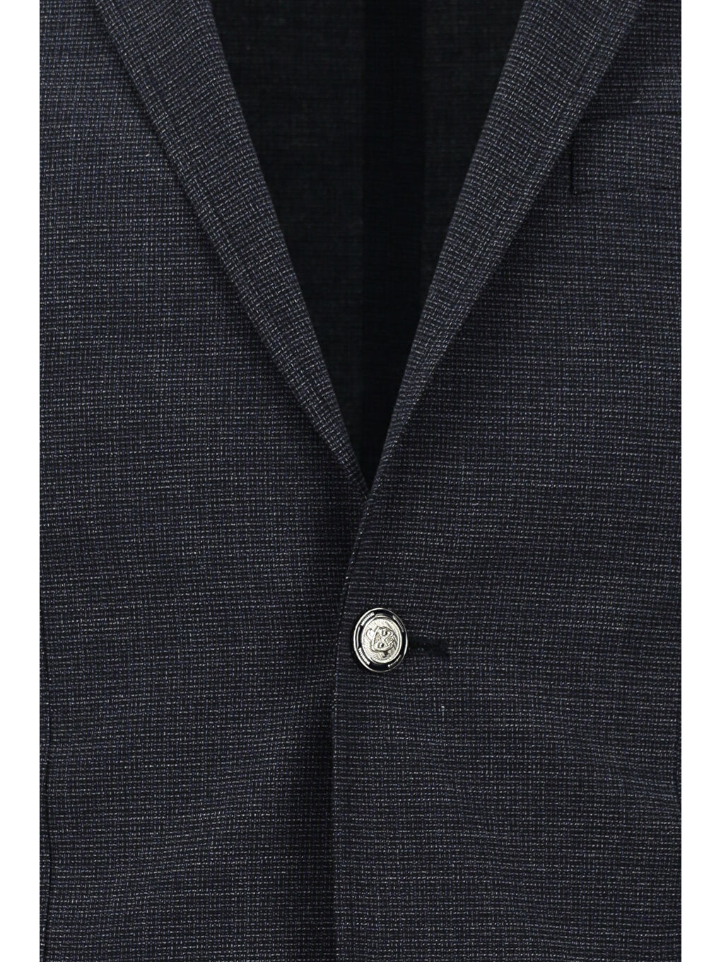 Lacivert Super Slim Fit Ekstra Dar Kesim Desenli Beli Lastikli İpli Spor Takım Elbise-3